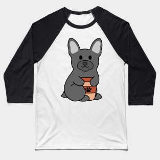 French Bulldog Coffee Black Baseball T-Shirt